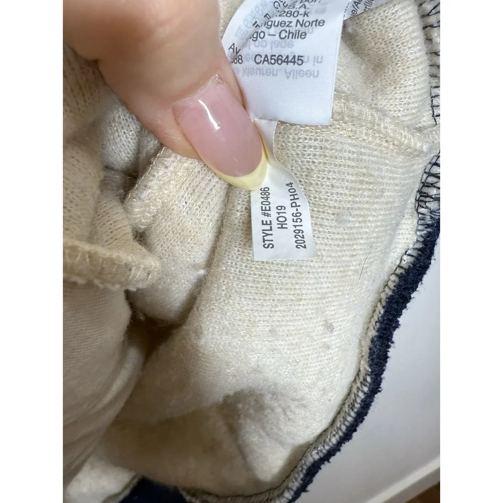 J Crew Authentic Fleece 1/4 Snap Button Pullover Jacket Men Small Cream Faux Fur